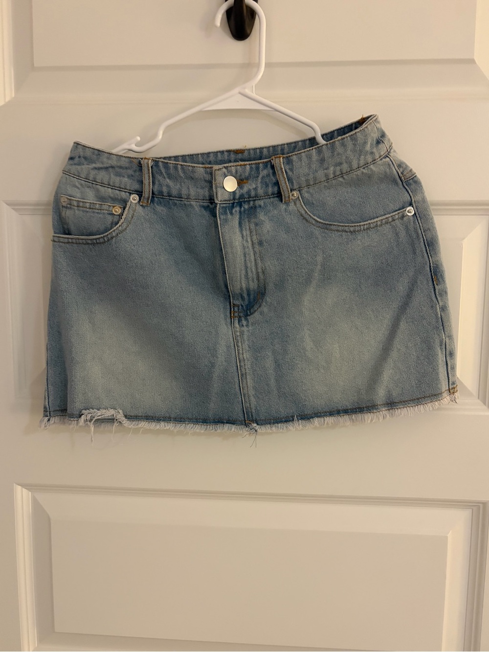 Altar'd State Light Blue Denim Mini Skirt